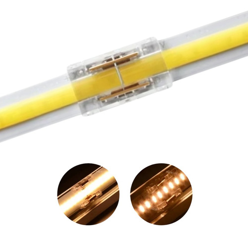 Kit 10 Conector Emenda Fita Led Cob 2 Vias Monocor 8mm Tensão De Operação