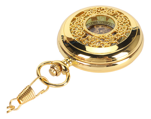 Reloj De Bolsillo Esqueleto Caja Dorada Reloj De Bolsillo