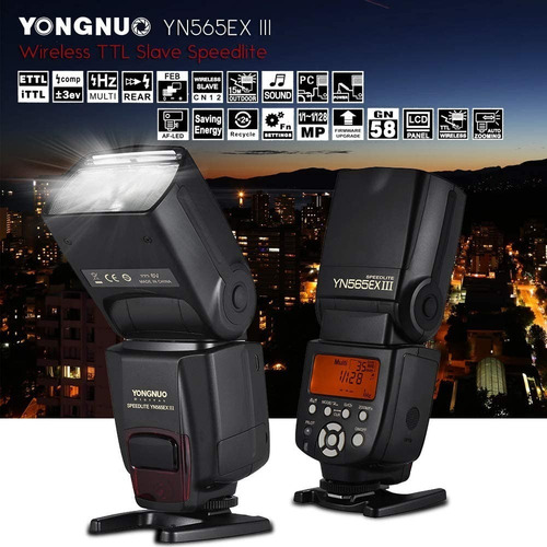 Imagen 2 de 9 de Flash Yongnuo | Yn565ex Iii | Para Canon | Ttl | Regalos.