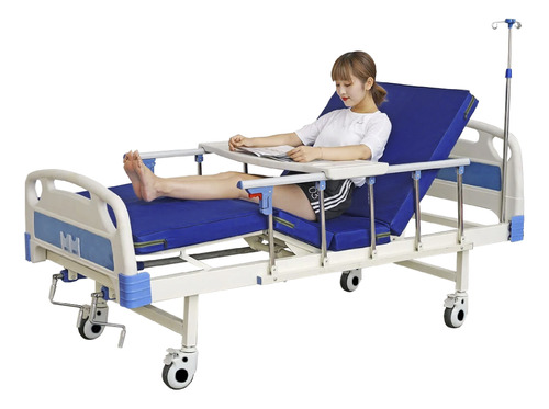 Cama Hospital Hospitalaria Manual Incluye Colchon Y Mesa