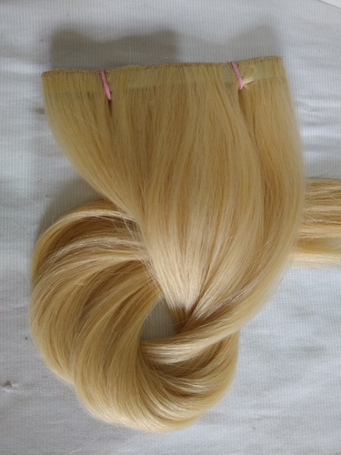 Cabelo Humano Loiro Fita Adesiva Inteira 100g 60cm Mega Hair