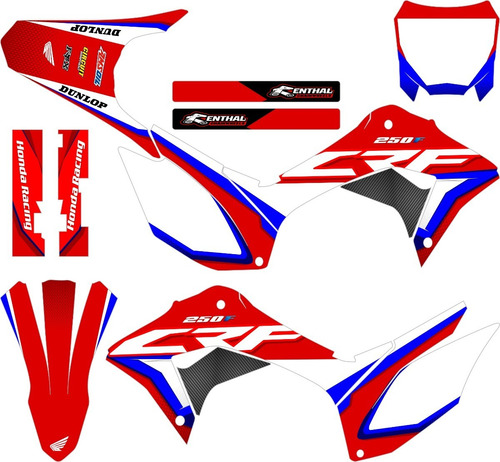 Kit Gráfico Adesivo Crf 250f - 2019/2020 - 0,20mm Vermelha Cor Vermelho