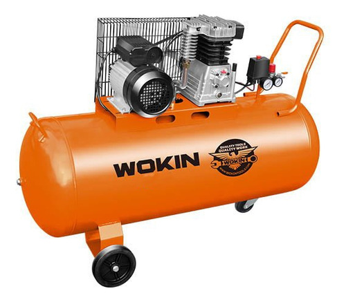 Compresor Aire Con Correa 100lt - 3 Hp Con Ruedas Wokin