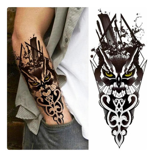 Tatuajes Temporal Adhesivo Para Brazo O Pierna Calavera