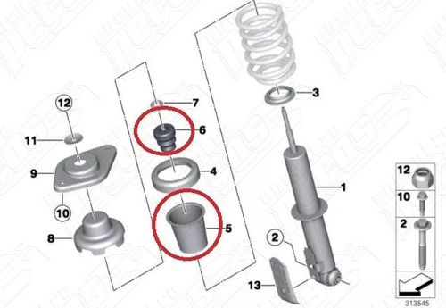 Mini Cooper R55  Kit Amortecedor Traseiro