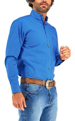Imagen 2 de 6 de Camisa Vaquera Wrangler Hombre Manga Larga 83b