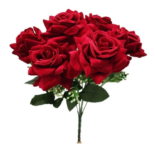 1 Buquê Flor Artificial Rosa P/decoração Casamento Namorados