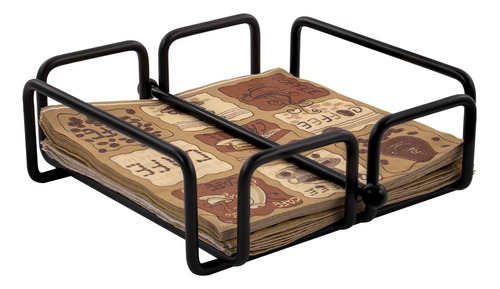 Porta Guardanapos De Papel Grande Com Peso Mesa Preto