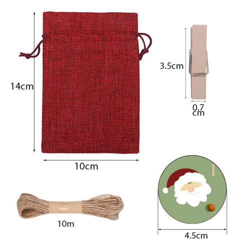 Aplicable A 24 Bolsas Arpillera Costales Navidad Dulces