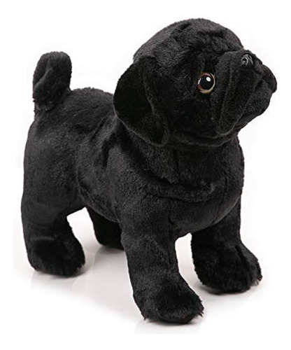 Boni 12.5 Pulgadas Pug Negro Animal De Peluche, Perro De Pel