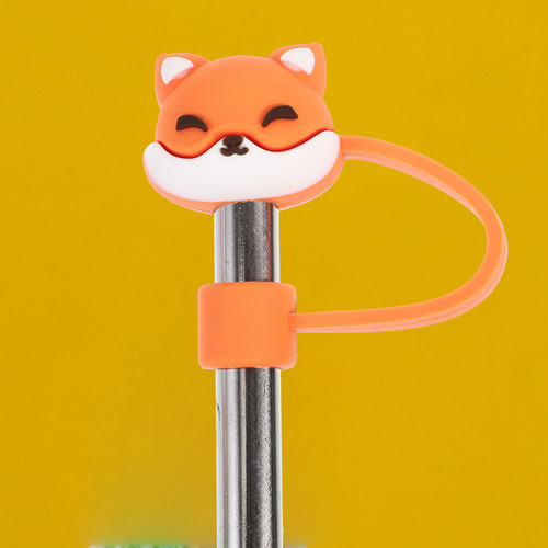 Pajitas De Silicona Con Forma De Animal, 10 Unidades