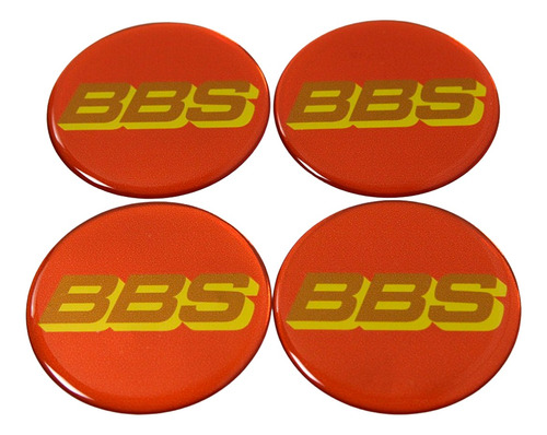 Emblema Adesivos Centro Roda Bbs 90mm Laranja Resinado Re63