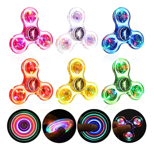 Fidget Spinners 6 Pack, Led Light Up Fidget Juguetes Para Ni