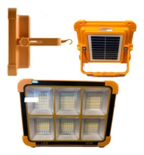 Foco Led Recargable Solar Y Usb 30w 700lm Plastico Maria