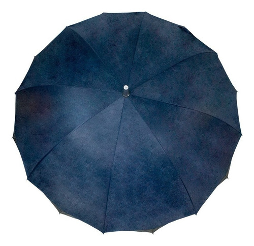 Paraguas Semiautomático Tipo Bastón Doble Tela Resistente Color Azul