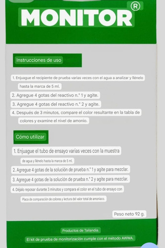 Kit Medidor Test De Ph, Amoniaco Nh3 Y Nh4 150 Pruebas