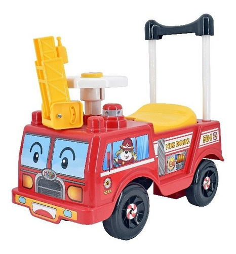 Carro De Bombero Montable Para Niños Rojo