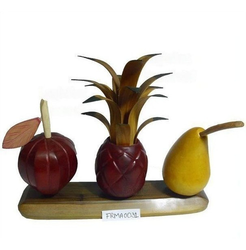 Frutas Madera Artesanal Triple Decorar Hogar