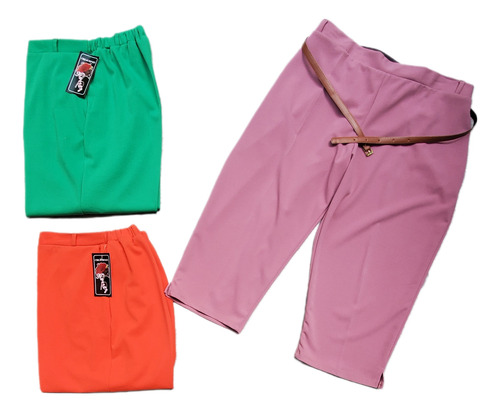 Capri Talla Extra 44 46 48 Estirable Con Bolsas Y Cinto