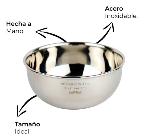 The Shaving Co Kit Crema De Afeitar Menta, Razor Metal, Bowl