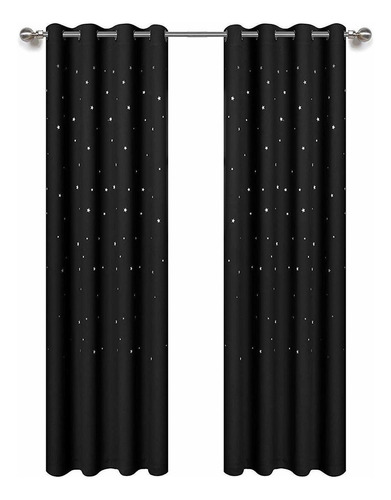 Anjee Punch Out Star Curtains Para Niños, 2 Paneles Starry