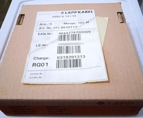 Cable Amarillo, Marca: Lappgroup, Modelo:4510113 18awg (Usado)