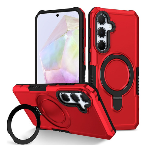 For Samsung Galaxy A55 5g Rotate Ring Stand Hard Armor Case