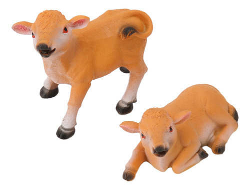 Figura De Becerro De Juguete, 2 Unidades, Bonitas, Colores V