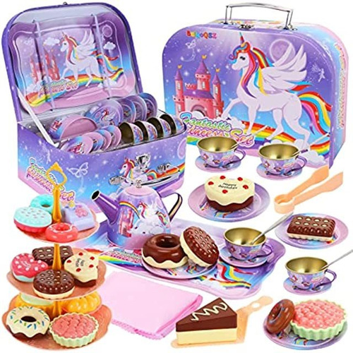 Beiyoqsz 36 Pack Tea Party Set For Little Girls, Princess T