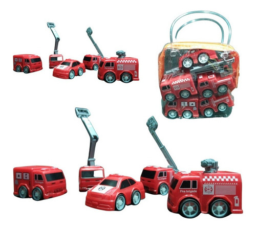 Colección Carros De Bomberos Impulso X6 Didácticos Niños 