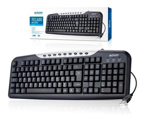 Teclado Multimídia Usb Abnt Padrão Brasileiro - Bk-146m