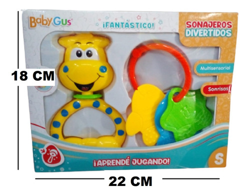 Imagen 3 de 4 de Baby Gus Sonajero Infantil X2 En Caja Playking