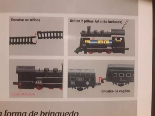 Trem Locomotiva Rei dos Trilhos - 19 peças - Amendoim Brinquedos