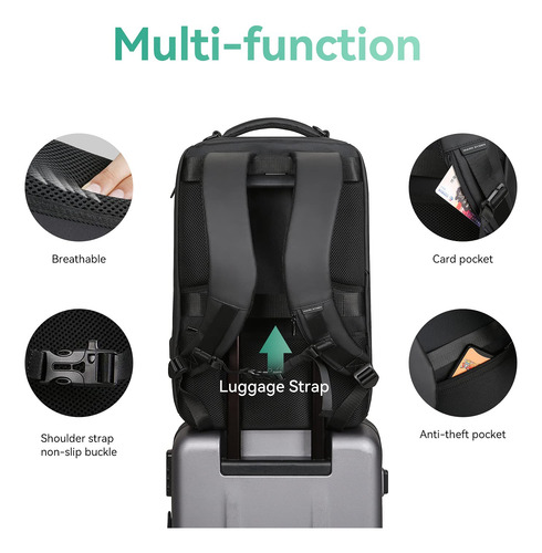 Mochila Para Hombre Impermeable Con Diseño Automóvil, Puerto