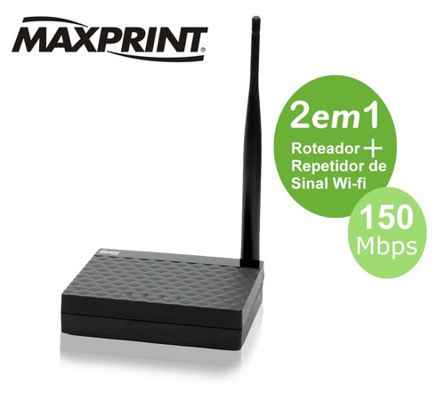 Roteador Repetidor De Sinal Wi-fi Wireless Maxprint 150mbps