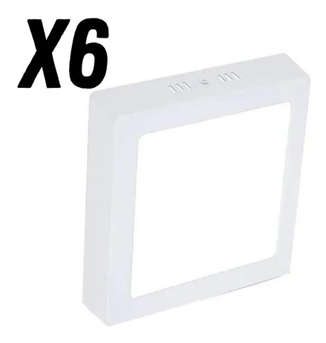 Plafon Luz Led Blanco 24 W Cuadrado X 6 Unidades Interior Ex