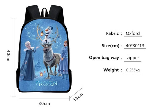 . Set De Mochila Frozen Princess De 3 Piezas, Unisex, 16