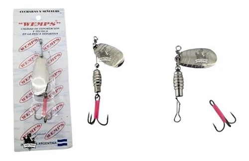 Cuchara Doble Giratoria Wemps Tanden #4 14g Cambio Rapido Color Plateado