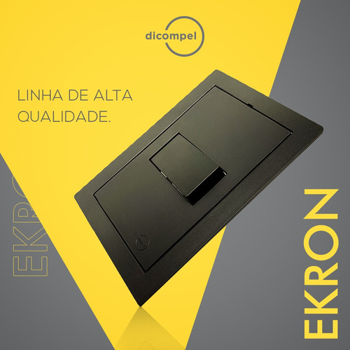 Tomadas Interruptores 15 Pçs Casa Completa Ekron Preto Fosco