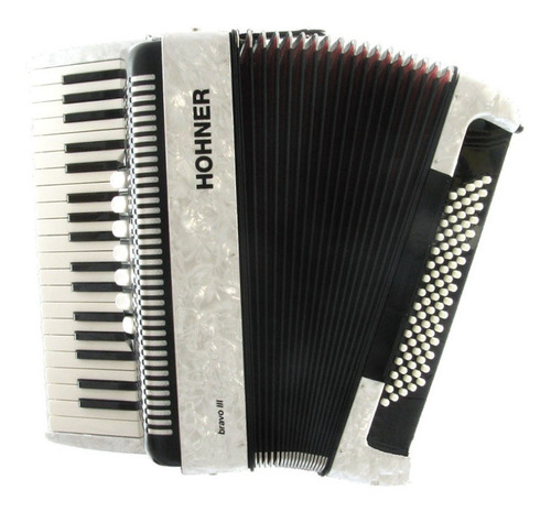 Acordeon Hohner Bravo Iii 72 Bajos - Color Blanco