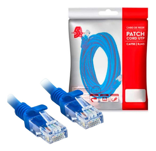 Cabo De Rede Cat5e Patch Cord 25m Azul 5+ Chip Sce Pronto