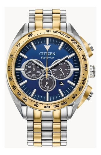 Reloj Citizen Carson Ca4544-53l Original Caballero Color de la correa Plateado/Dorado Color del bisel Dorado Color del fondo Azul