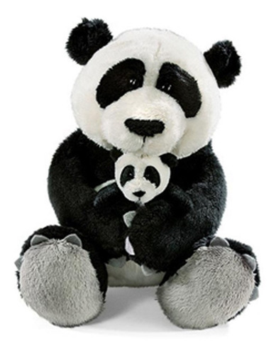 100 Pelúcia Família Urso Panda Mãe 25cm + Filhote 8cm Oferta