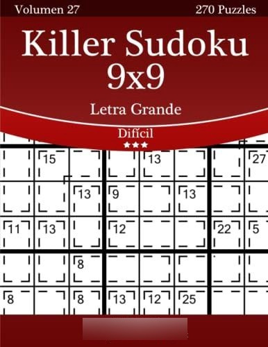 Killer Sudoku 9x9 Impresiones Con Letra Grande - Difícil - V