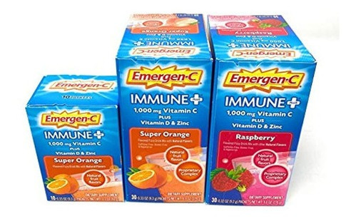 Emergen-c Immune Plus Con Vitamina D Y Paquete De Variedad D