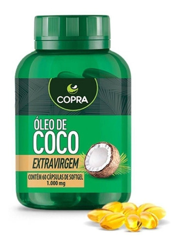 Oleo De Coco Extra Virgem Copra - 60 Capsulas 1000mg