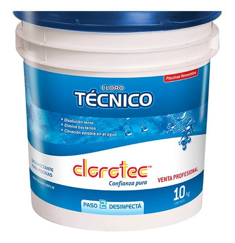 Imagen 2 de 9 de Cloro Granulado Para Piletas Revestidas Clorotec 10 Kg