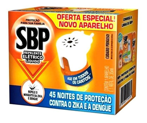 Inseticida Elétrico Sbp 45 Noites Aparelho E Refil