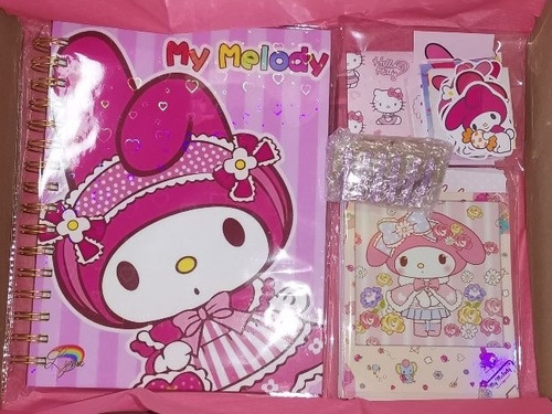 Pack My Melody Exclusivo Cuaderno Holografico Polaroid Y Mas