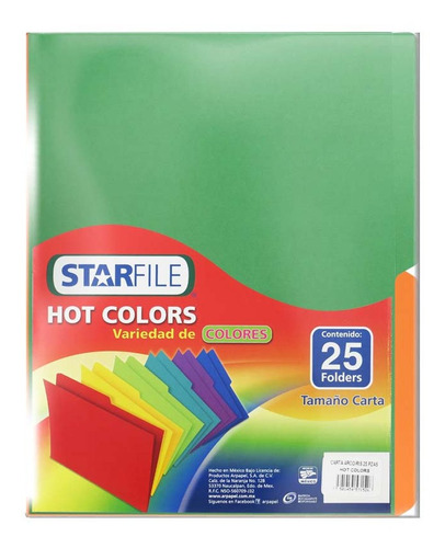 Folders Mapasa Hot Colors Verde C/100 F Hot Verde Carta /v